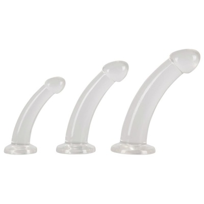 Crystal Clear Anal Training Set – 3-częściowy zestaw dild analnych z przyssawką, TPE, 11,5–16,5 cm - 1 2