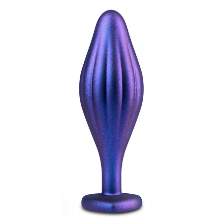 Korek analny Anal Adventures Matrix Wavy Bling Plug Sapphire - silikon utwardzany platynowo Puria™, falista tekstura, szyjka Sta - 2