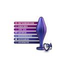 Korek analny Anal Adventures Matrix Wavy Bling Plug Sapphire - silikon utwardzany platynowo Puria™, falista tekstura, szyjka Sta - 4