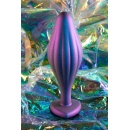 Korek analny Anal Adventures Matrix Wavy Bling Plug Sapphire - silikon utwardzany platynowo Puria™, falista tekstura, szyjka Sta - 5