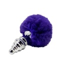 Plug-Metal Anal Fluffly Twist Plug S Dark Purple - 1