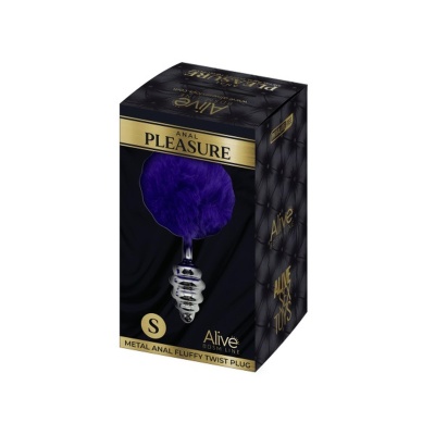 Plug-Metal Anal Fluffly Twist Plug S Dark Purple - 1 2