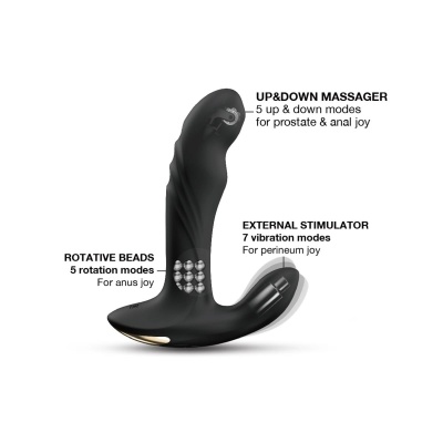Masażer prostaty MULTI P-JOY, 3 silniki, 13 cm - 1 2
