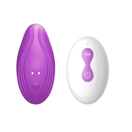 Mini wibrator Ultrathin Wearable remote PURPLE - zakrzywiony masażer z silikonu medycznego - 3