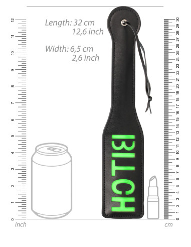 'Bitch'' Paddle - Glow in the Dark - Black/Neon Green