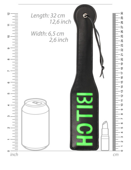 'Bitch'' Paddle - Glow in the Dark - Black/Neon Green
