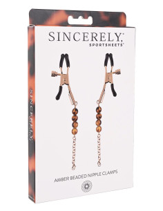 SPORTSHEETS AMBER BEADED NIPPLE CLAMPS
