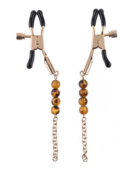 SPORTSHEETS AMBER BEADED NIPPLE CLAMPS