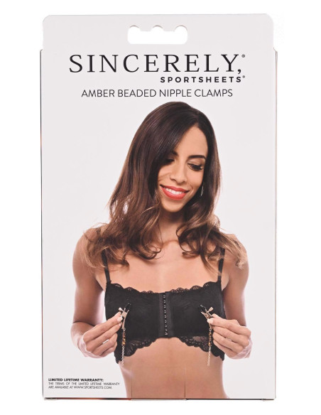 SPORTSHEETS AMBER BEADED NIPPLE CLAMPS