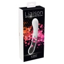 Wibrator szklano-silikonowy Liaison G-Spot dwustronny 18 cm, 10 trybów, LED - 1