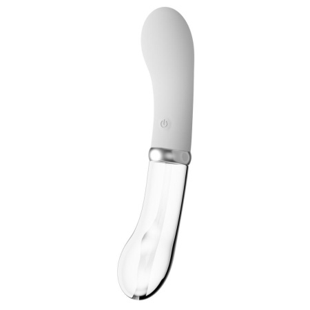 Wibrator szklano-silikonowy Liaison G-Spot dwustronny 18 cm, 10 trybów, LED - 2