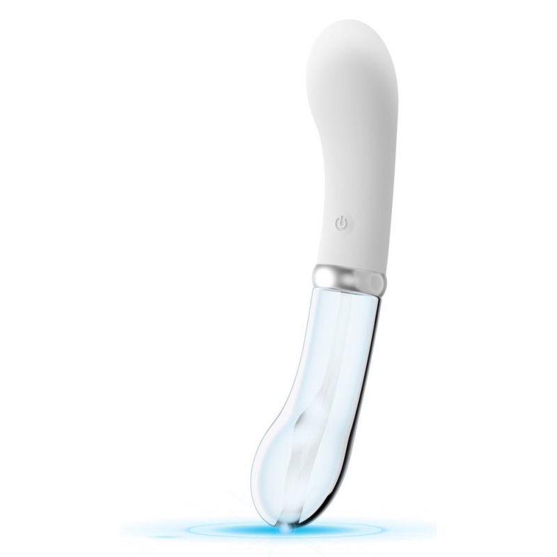 Wibrator szklano-silikonowy Liaison G-Spot dwustronny 18 cm, 10 trybów, LED - 4