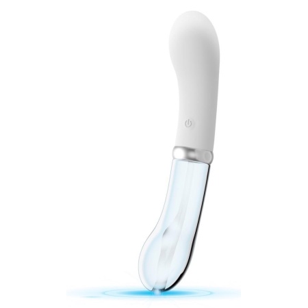 Wibrator szklano-silikonowy Liaison G-Spot dwustronny 18 cm, 10 trybów, LED - 4