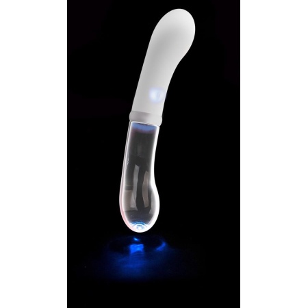 Wibrator szklano-silikonowy Liaison G-Spot dwustronny 18 cm, 10 trybów, LED - 5