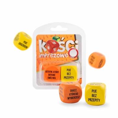 Kości imprezowe z zadaniami do picia – 2 drewniane kostki na wieczór panieński - 1