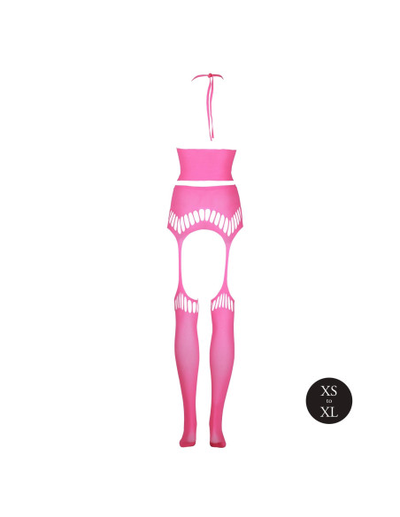 Two Piece with Crop Top and Stockings - Pink - XS/XL