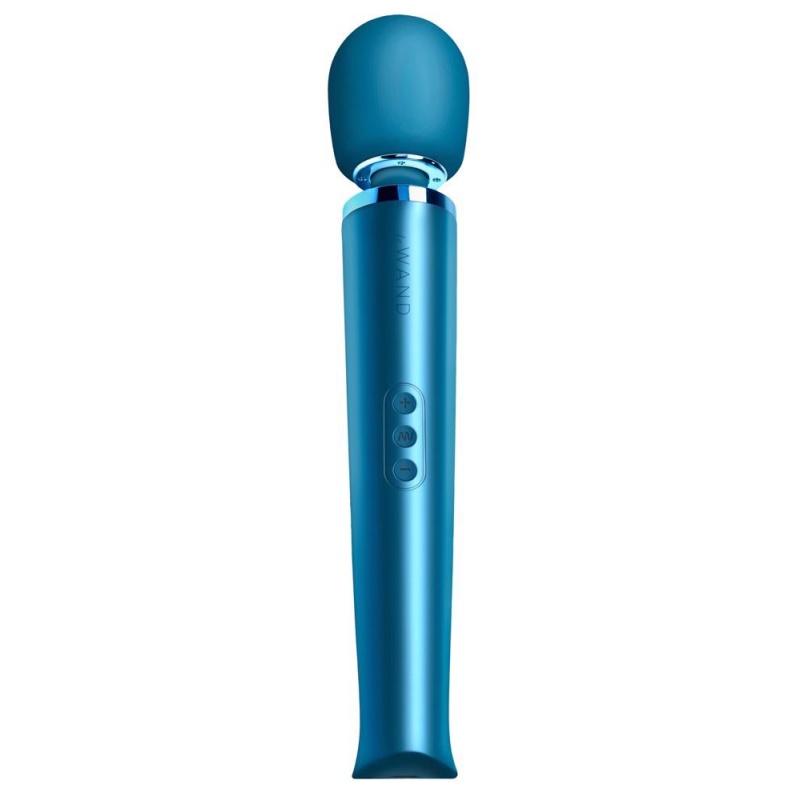 Różdżka do masażu Le Wand Pacific Blue z ruchomą głowicą silikonową o średnicy 6,3 cm i długością całkowitą 33,5 cm - 2