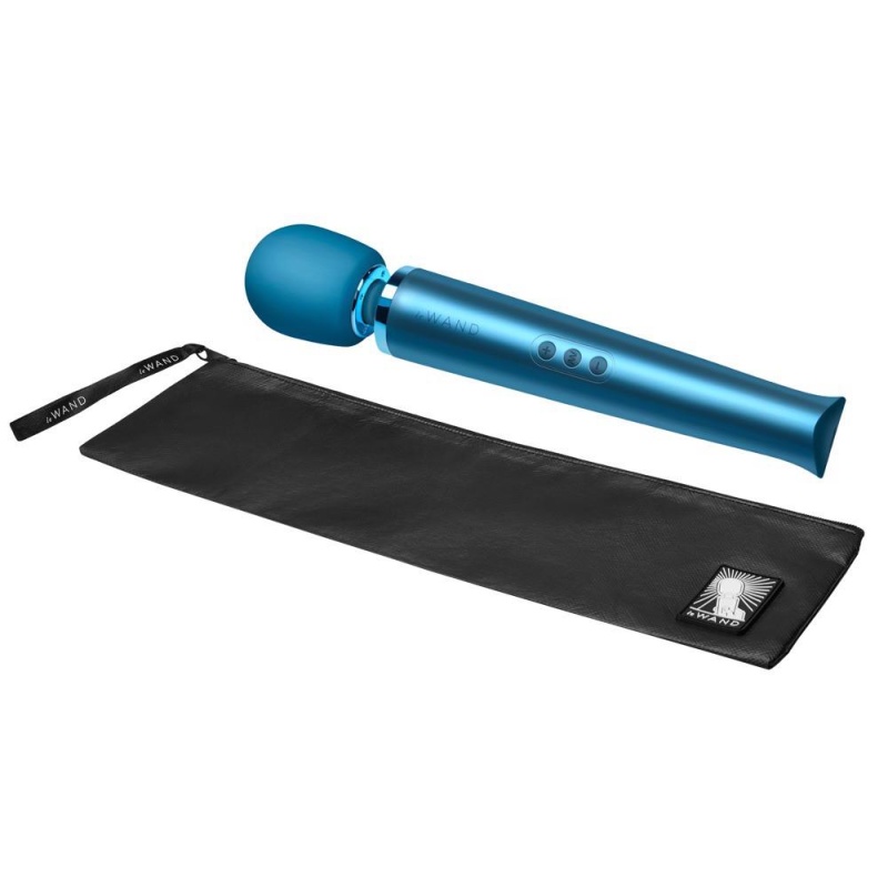 Różdżka do masażu Le Wand Pacific Blue z ruchomą głowicą silikonową o średnicy 6,3 cm i długością całkowitą 33,5 cm - 5