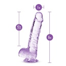 Dildo Crystalline 6" Amethyst - realistycznie rzeźbiony kształt, przyssawka i kompatybilność z uprzężą, 15,2 cm - 4