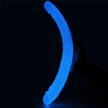 Podwójne dildo Lumino Play świecące w ciemności | 37 cm – podwójna stymulacja, realistyczna tekstura - 2