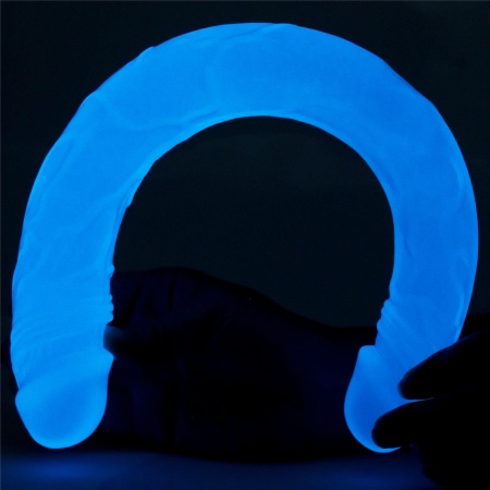 Podwójne dildo Lumino Play świecące w ciemności | 37 cm – podwójna stymulacja, realistyczna tekstura - 3