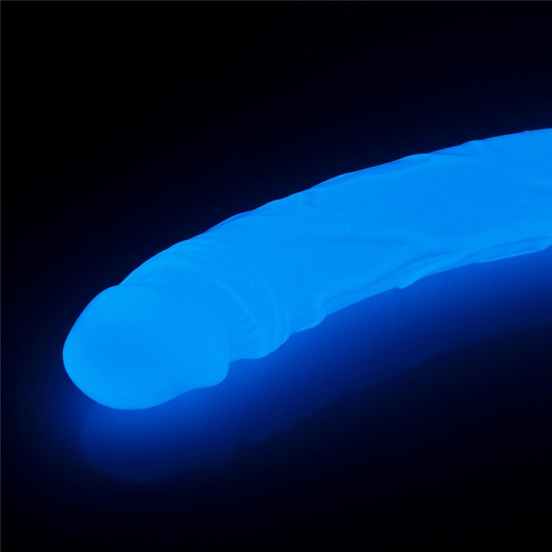 Podwójne dildo Lumino Play świecące w ciemności | 37 cm – podwójna stymulacja, realistyczna tekstura - 6
