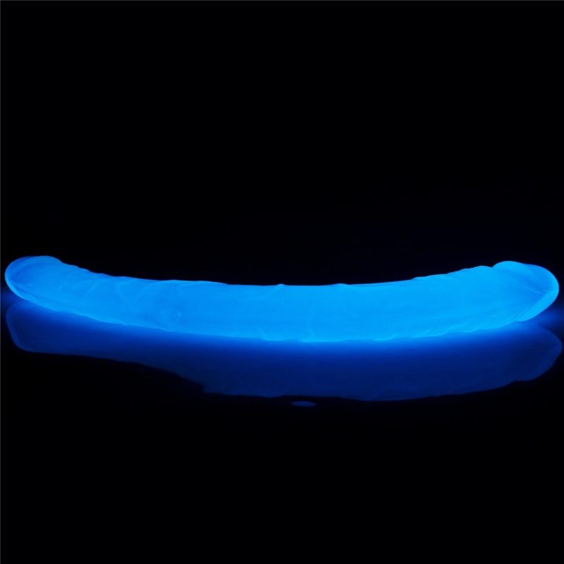 Podwójne dildo Lumino Play świecące w ciemności | 37 cm – podwójna stymulacja, realistyczna tekstura - 7