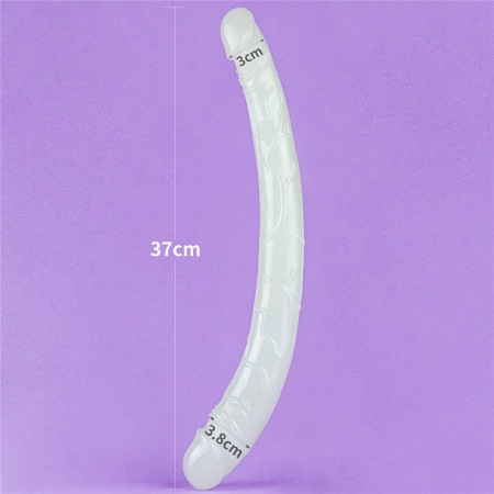 Podwójne dildo Lumino Play świecące w ciemności | 37 cm – podwójna stymulacja, realistyczna tekstura - 10