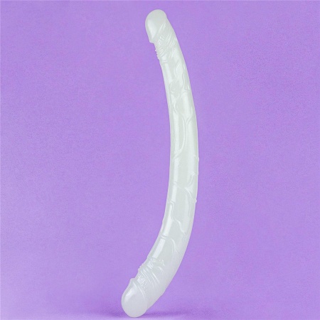 Podwójne dildo Lumino Play świecące w ciemności | 37 cm – podwójna stymulacja, realistyczna tekstura - 11