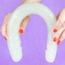 Podwójne dildo Lumino Play świecące w ciemności | 37 cm – podwójna stymulacja, realistyczna tekstura - 12