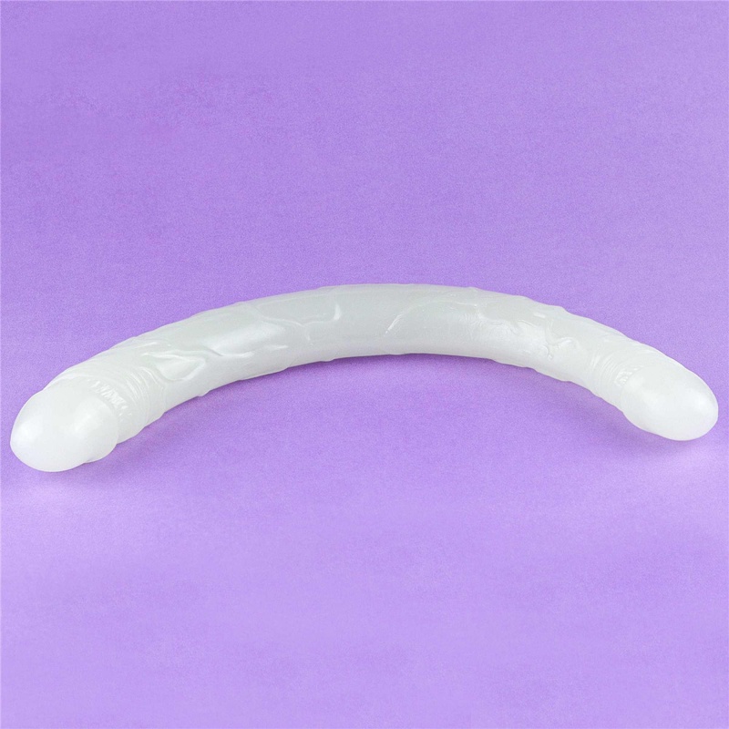 Podwójne dildo Lumino Play świecące w ciemności | 37 cm – podwójna stymulacja, realistyczna tekstura - 15