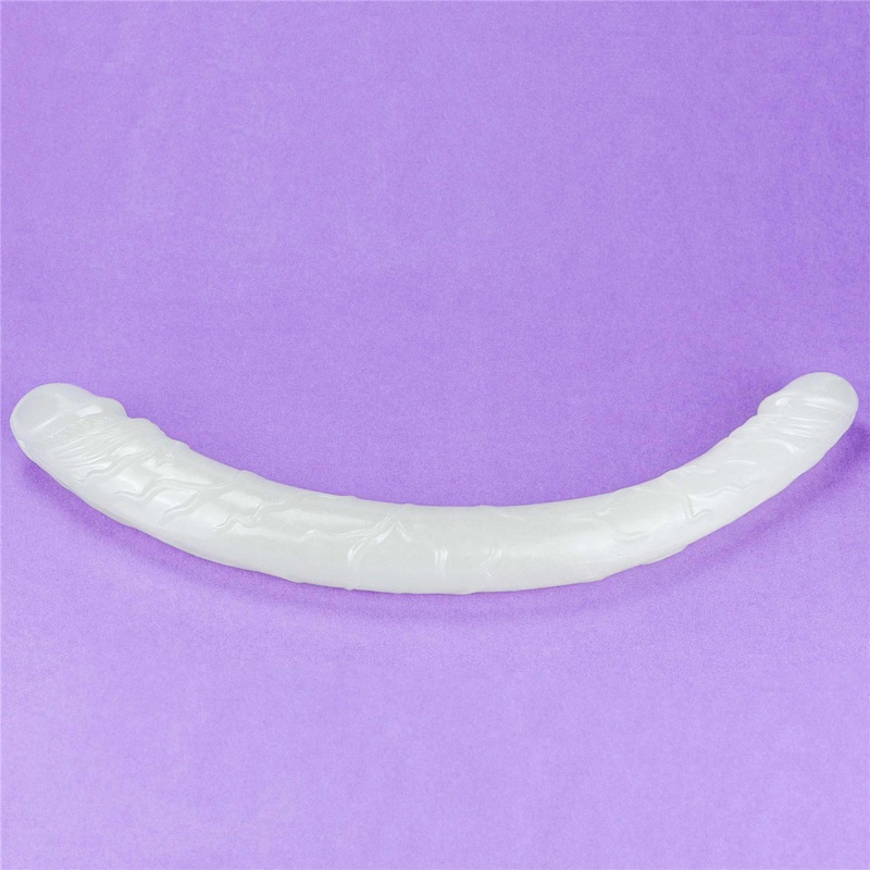 Podwójne dildo Lumino Play świecące w ciemności | 37 cm – podwójna stymulacja, realistyczna tekstura - 16