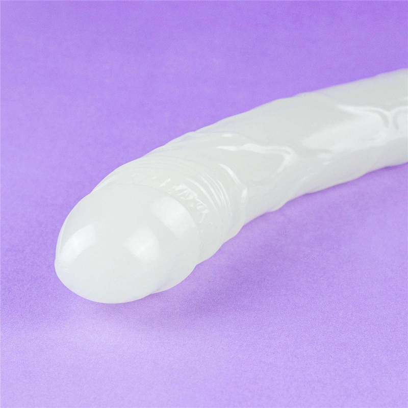 Podwójne dildo Lumino Play świecące w ciemności | 37 cm – podwójna stymulacja, realistyczna tekstura - 17