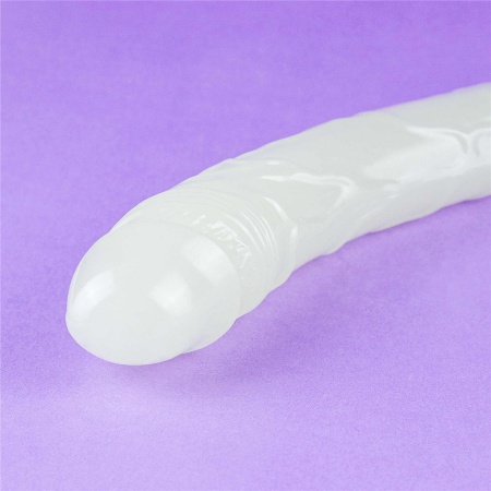 Podwójne dildo Lumino Play świecące w ciemności | 37 cm – podwójna stymulacja, realistyczna tekstura - 17
