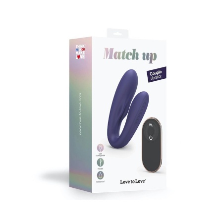 Wibrator dla par Match Up Midnight Indigo - podwójny silnik, ultraelastyczna szyja, wkładka 9 x 2 cm - 2