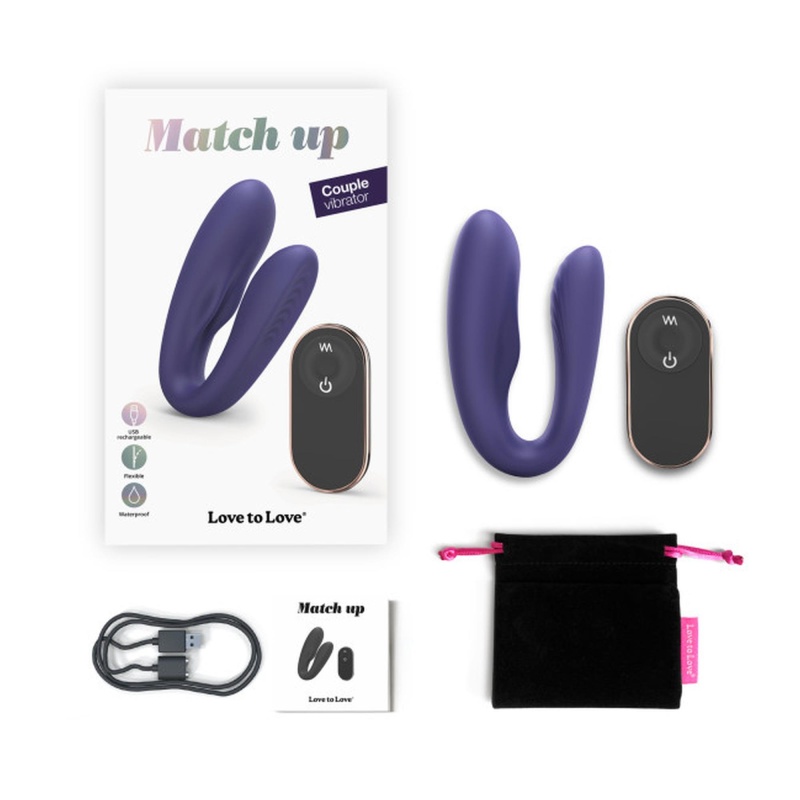 Wibrator dla par Match Up Midnight Indigo - podwójny silnik, ultraelastyczna szyja, wkładka 9 x 2 cm - 8