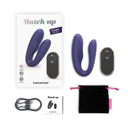 Wibrator dla par Match Up Midnight Indigo - podwójny silnik, ultraelastyczna szyja, wkładka 9 x 2 cm - 8