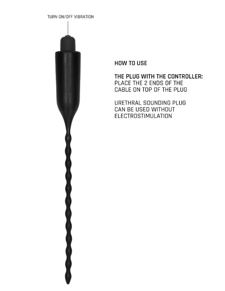 E-Stimulation Vibrating Urethral Sounding Plug - Black