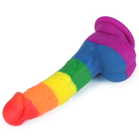 Dildo tęczowe Prider 20,5 cm z przyssawką - 3