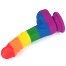 Dildo tęczowe Prider 20,5 cm z przyssawką - 4