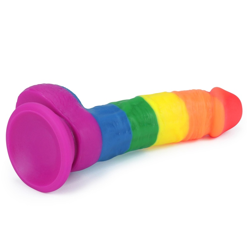 Dildo tęczowe Prider 20,5 cm z przyssawką - 5