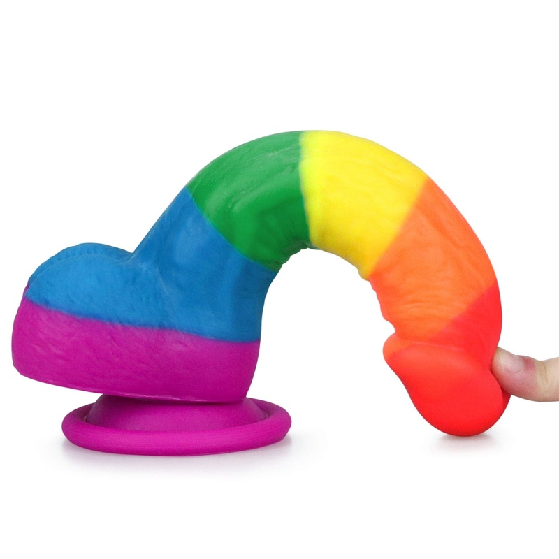Dildo tęczowe Prider 20,5 cm z przyssawką - 6