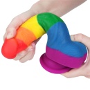 Dildo tęczowe Prider 20,5 cm z przyssawką - 7