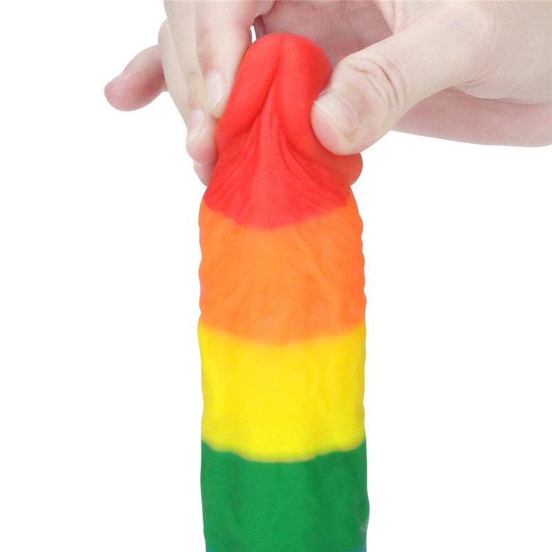 Dildo tęczowe Prider 20,5 cm z przyssawką - 8