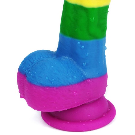 Dildo tęczowe Prider 20,5 cm z przyssawką - 9