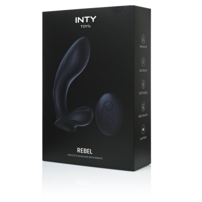 Masażer prostaty INTY Toys Rebel - zakrzywiony stymulator analny z pilotem, silikon medyczny, 10 trybów wibracji, pełna wodoodpo - 1 2