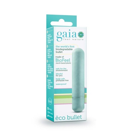 Gaia Eco Bullet Aqua - biodegradowalny wibrator typu bullet z bioplastiku BioFeel, 1 prędkość, IPX6, 8,9 cm - 1