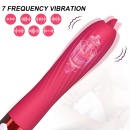 Wibrator Silicone Vibrator USB z ruchomym języczkiem, 10 trybów wibracji i funkcją ogrzewania, 18 cm - 2