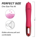 Wibrator Silicone Vibrator USB z ruchomym języczkiem, 10 trybów wibracji i funkcją ogrzewania, 18 cm - 6