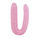 Podwójne dildo 17.7 Inch Pink - realistyczne, dwustronne, elastyczne, PVC, 45 cm (2 × 22,5 cm), śr. 4,5 i 3,7 cm - 2